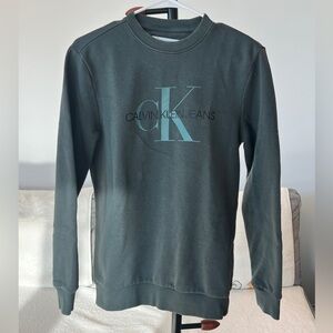 Calvin Klein Jeans Forest Green Graphic Sweatshirt, Size XS